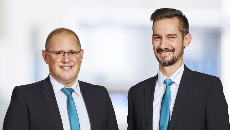 © Neugart GmbH Personelle Neubesetzungen im Neugart-Management: Matthias Herr (rechts), bisher Geschäftsleiter Business Development, wurde zum dritten Geschäftsführer berufen. Seine bisherige Position übernimmt Swen Herrmann, zuletzt Vertriebsleiter.
