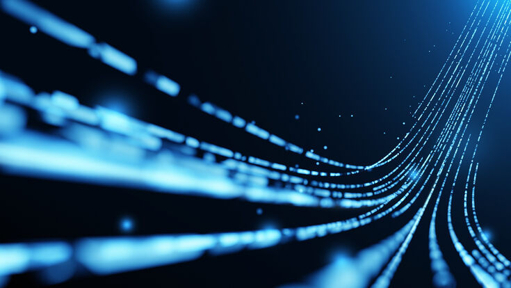 © AdobeStock_326629053 link connection connect transfer computer technology futuristic digital background abstract modern space light design blue line concept science energy network glow data motion texture graphic flow electronic mesh geometric business wave tunnel speed wireless beam cyber